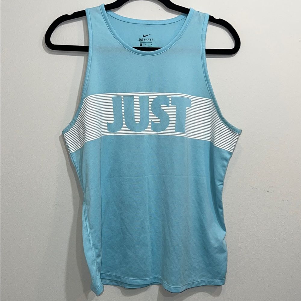 Nike Light Blue 'JUST' Graphic Tank Top